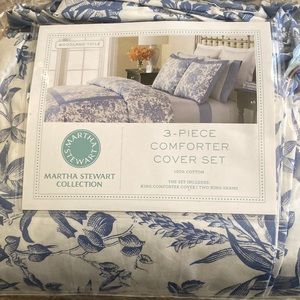 Martha Stewart Collection King Comforter Cover Set (Duvet and Two King Sham)